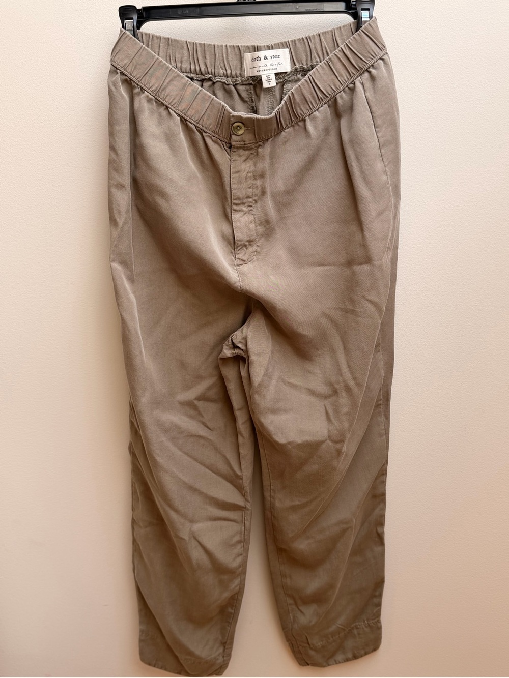 cloth & stone for Anthropologie Olive-Taupe Elastic Waist Chinos S